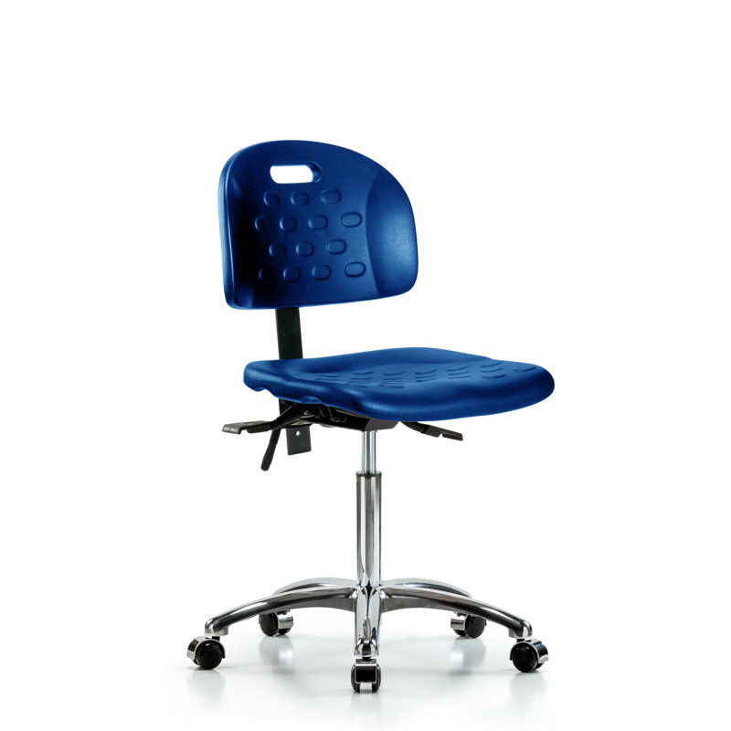 Chaise de travail ergonomique en polyuréthane, Roulettes, Sans accoudoirs