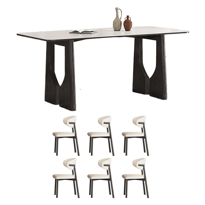 Medieval Style Solid Wood Rectangular Dining Table, 29.52"H x 62.99"L x 31.49"W