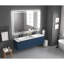 Miroir de salle de bain 72 po x 48 po à DEL. Brouillard, 3 couleurs, gradation continue. Fixé au mur avec un cadre en aluminium doré brossé et des réglages d'éclairage uniques