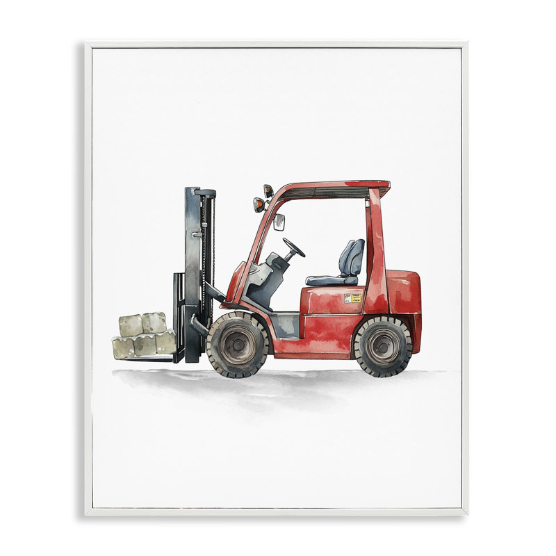 Giclée encadrée de chariot de travail, conception par Christine Simpson Art, H 20 po x l 16 po