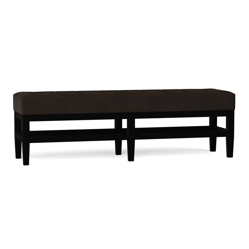 Galindo-White Upholstered Bench, Black, Maxwell Sand