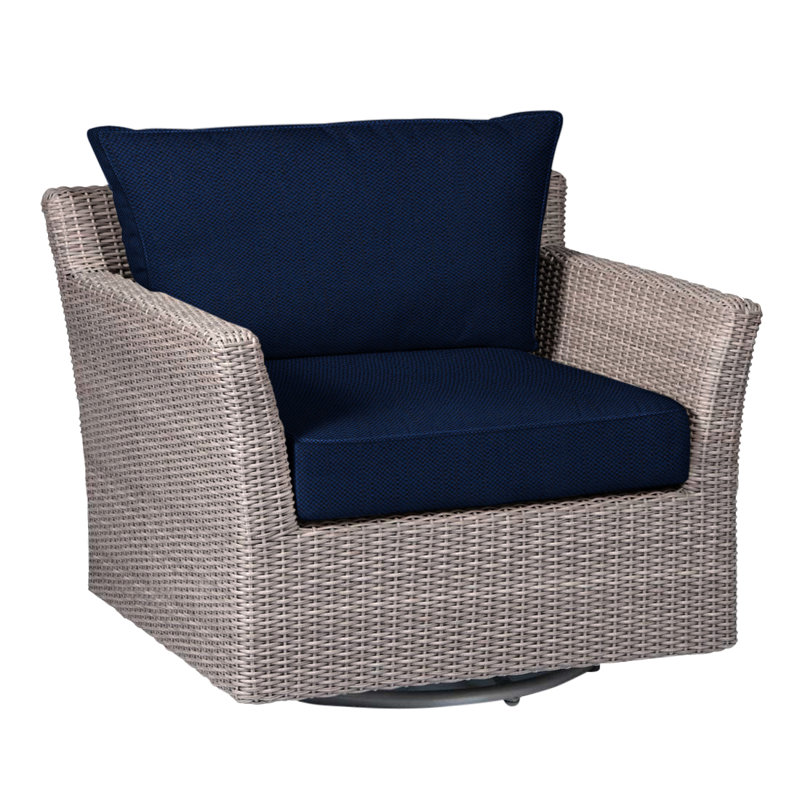 Fauteuil oscillant tissé Club - Huître, Welt, Velours indigo, Huître