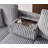Ealing Gray Corduroy Small Sectional Sofa With Sleeper, Storage & Dropdown Table