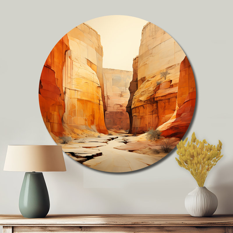 Marvalyn - Paysages d'art rond en métal, H 16 po x l 16 po