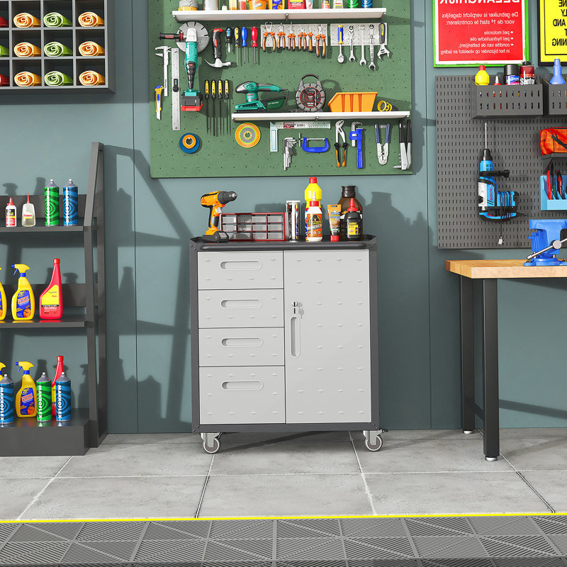 Sturdy Metal Tool Storage Cabinet With Wheels - Tool Storage Cabinet  Garage, Office, And Home Organizer Solutions