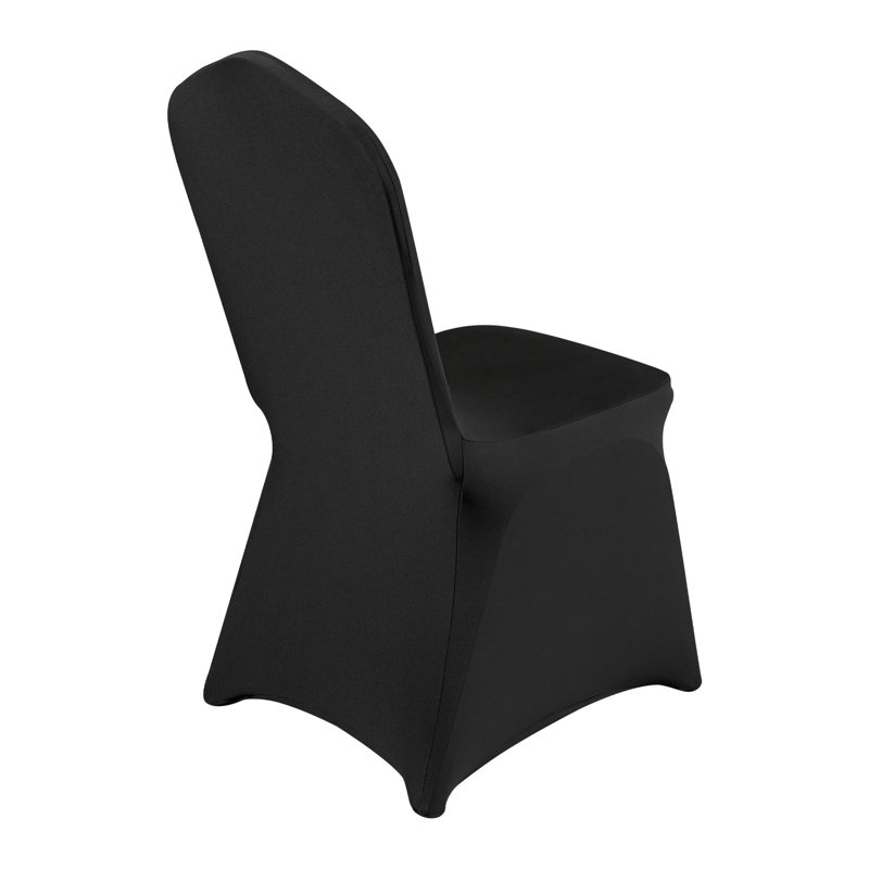 Universal Stretch Spandex Folding Chair Covers - Black Elastic Slipcovers for Wedding, Banquet & Party (30 Pack)