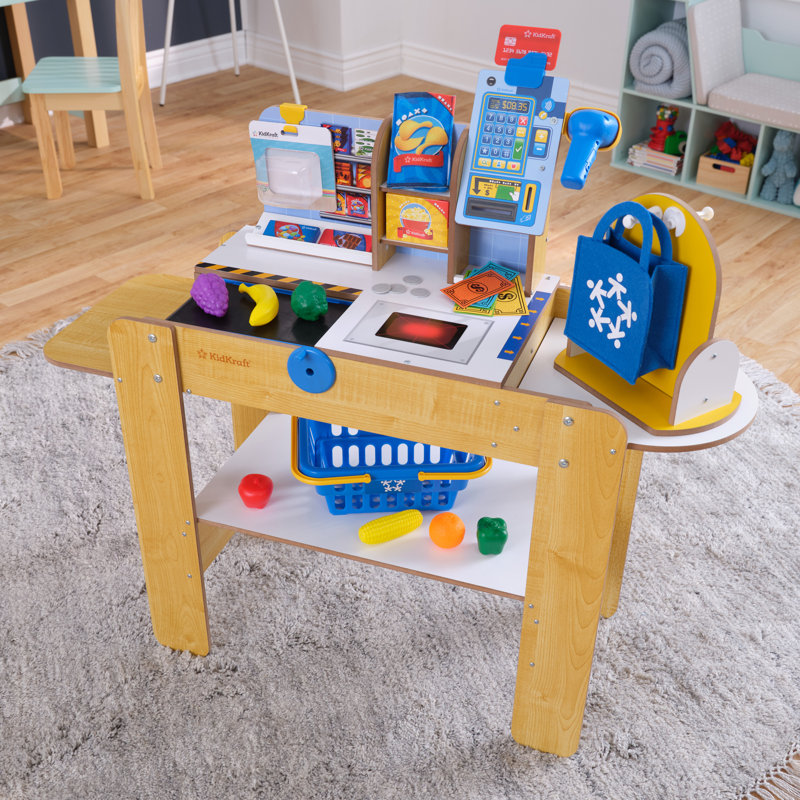 Grocery Store Self-Checkout Play Carts & Stands Set