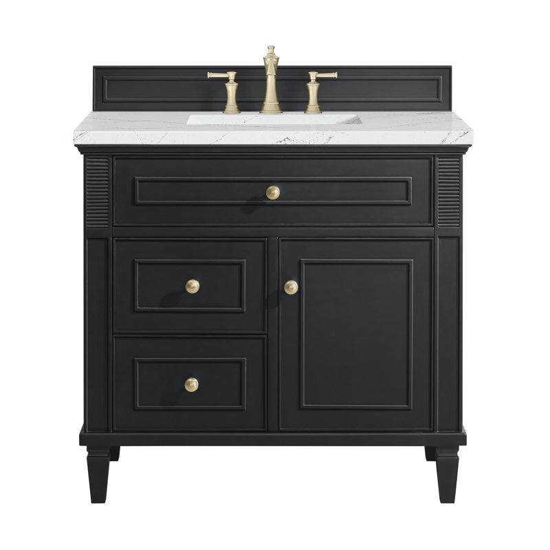 Lorelai 36'' W Single Vanity, Black Onyx, Ethereal Noctis, 8" Widespread