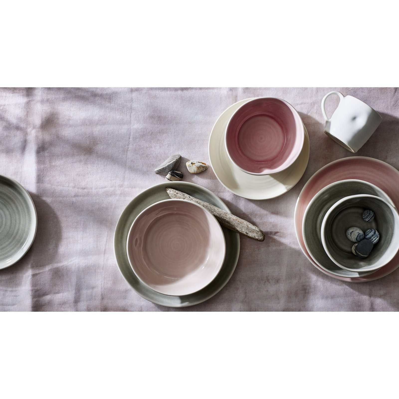 Pinch Stoneware Dinnerware Set, Pink