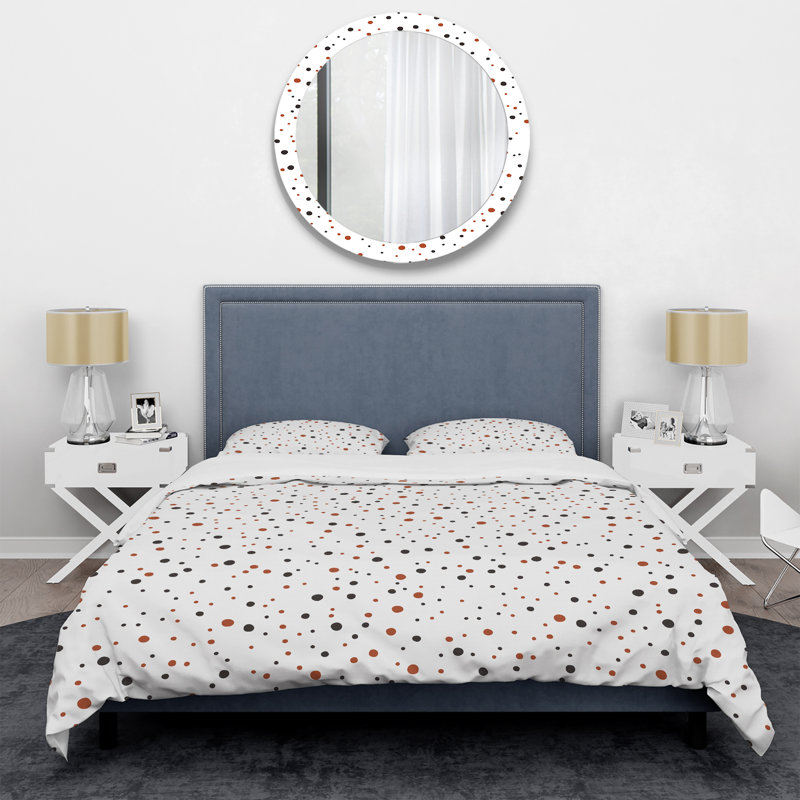 Ensemble de housse de couette en microfibre brun / noir / blanc 3 pièces, Housse de couette pour très grand lit et 2 très