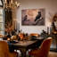 Deux corbeaux noirs sur des branches sous la pleine lune - Tableau sur toile pour l'Halloween-1738244348