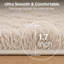 Aspire Homeware Beige Shaggy Area Rug Soft Plush Indoor Carpet-240681180