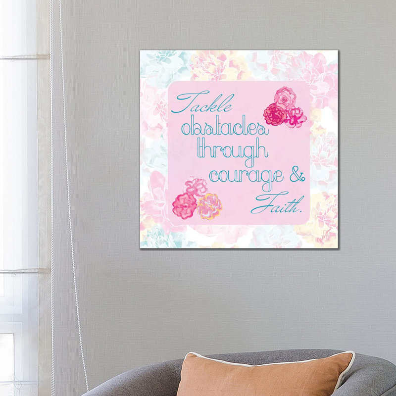 Faith And Love Floral I by Nola James - Wrapped Canvas Print, 66.04 cm H x 66.04 cm W x 3.175 cm D