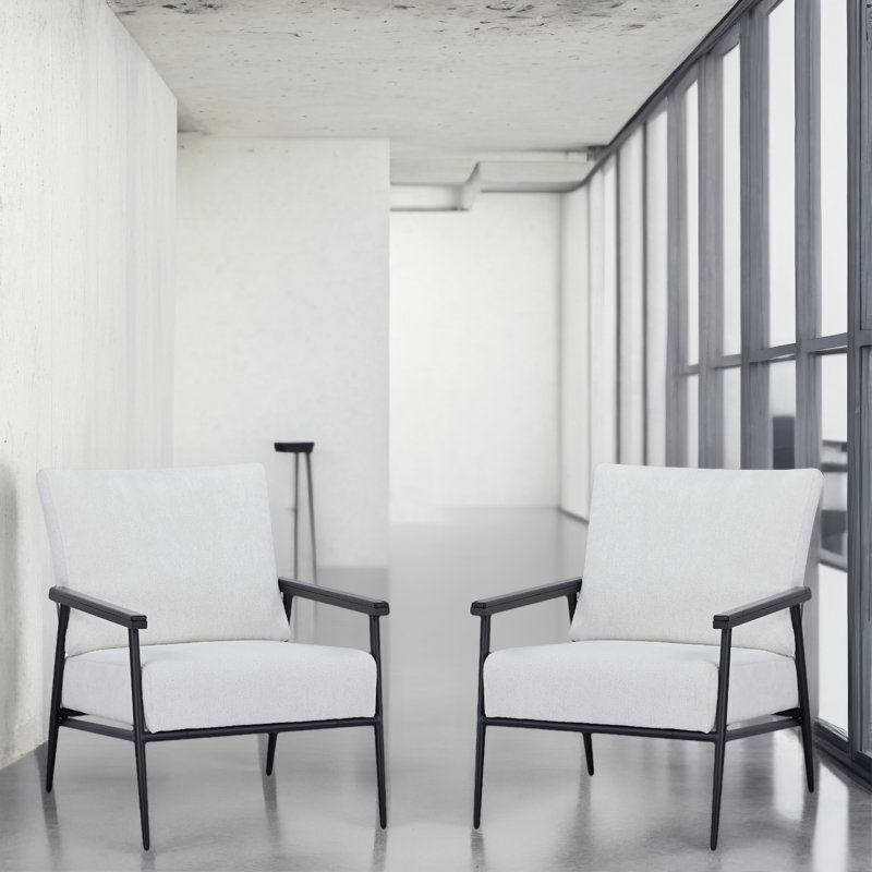 Fauteuil Kaim, 100 % polyester ivoire