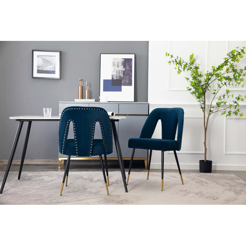 Chaise rembourrée Contemporary, Bleu
