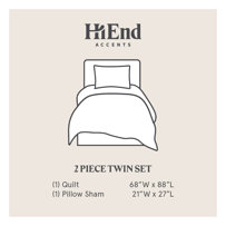 Kobie Stonewashed Cotton Modern Rustic 3 Piece Quilt Set