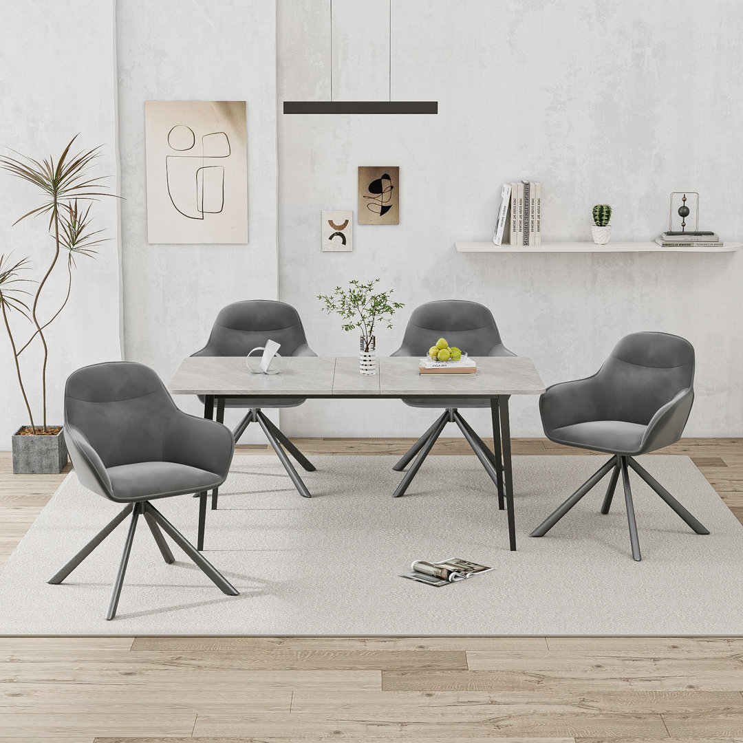 48.5cm H Fabric Upholstered Dining Chair with Arm
