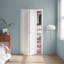 Porte pliante en bois manufacturé à 1 panneau apprêté blanc avec ensemble de quincaillerie-106459049-116415321