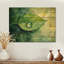Goutte d'eau verte sur feuille II - feuilles, art mural sur bois de pin naturel-524506014
