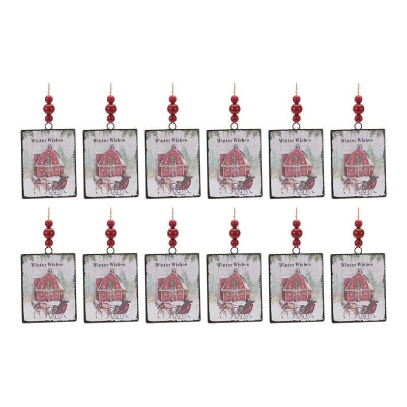 6.25 " Glass Christmas Phrases Ornament