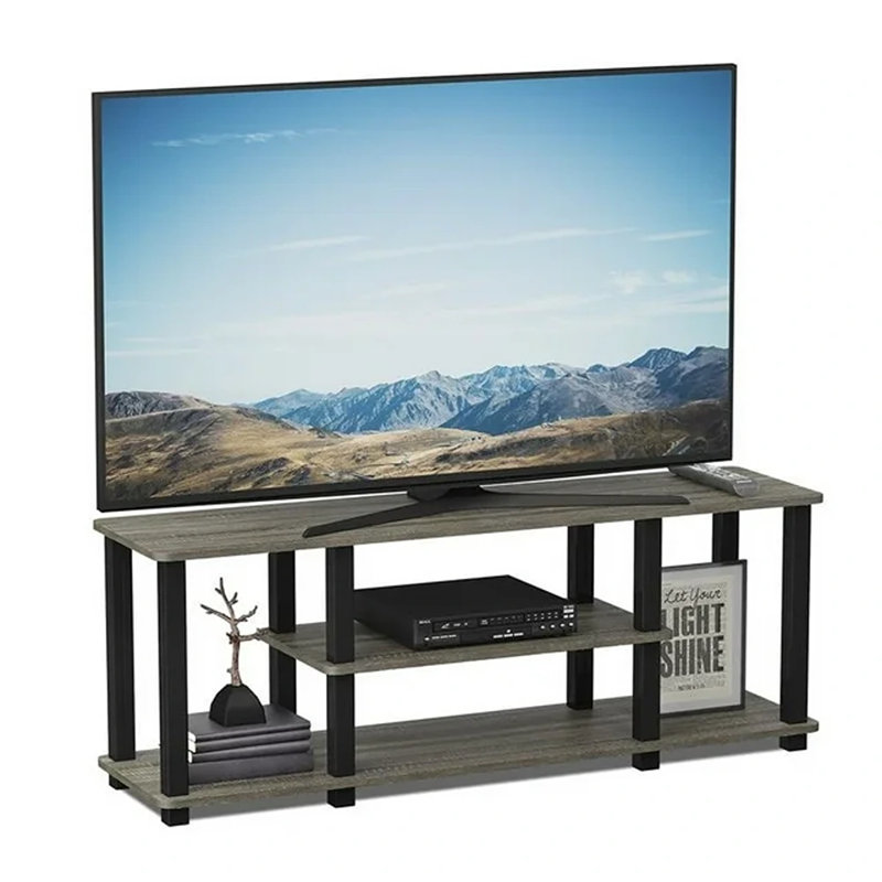 Orhideea Unfinished TV Stand for TVs up to 50", French Oak Gray/Black Square