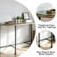 Table console demi-arc avec plateau en verre trempé