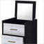 Armoire à bijoux avec 4 tiroirs Miroir de salle de bain relevable | Noir et noir Argent | Bois et amp; Métal