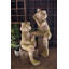  Statue de jardin grenouille H 24 po - Décoration extérieure en résine texturée grise