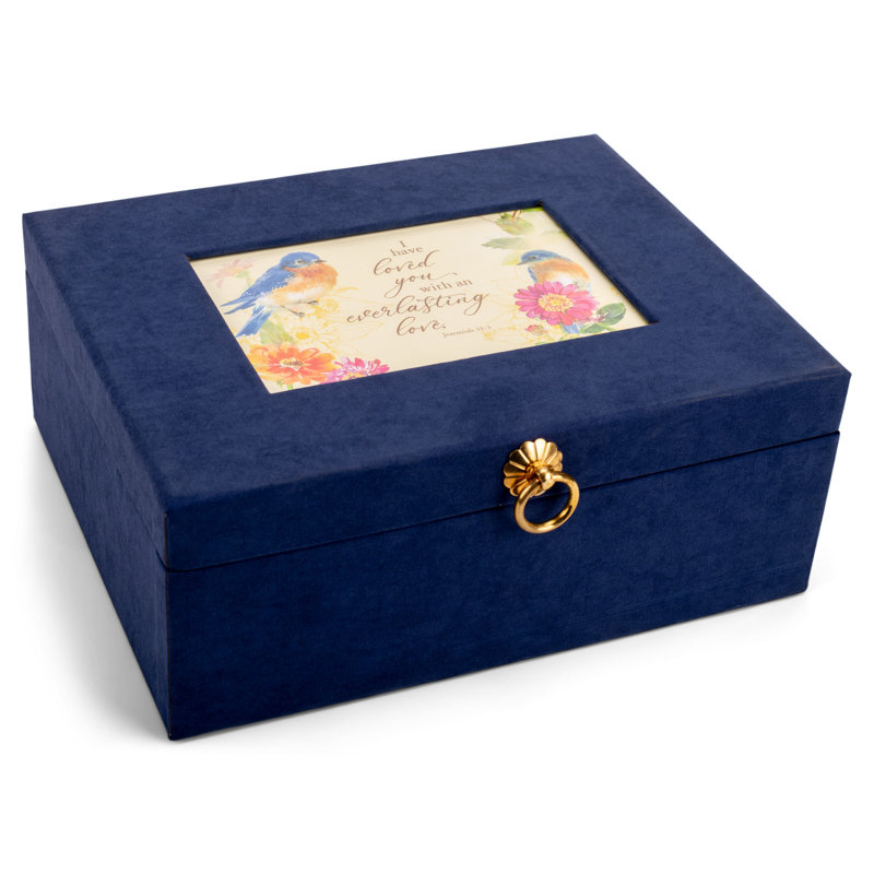 Linen Music Box I Have Loved You Navy