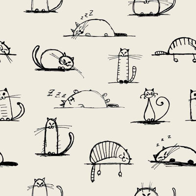 Panneau de papier peint adhésif Cat Smooth