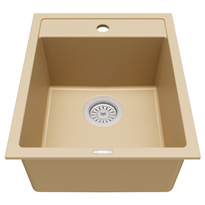Quartz Top Mount Sinks 15.75'' L Drop-In Single Bowl Kitchen Sink