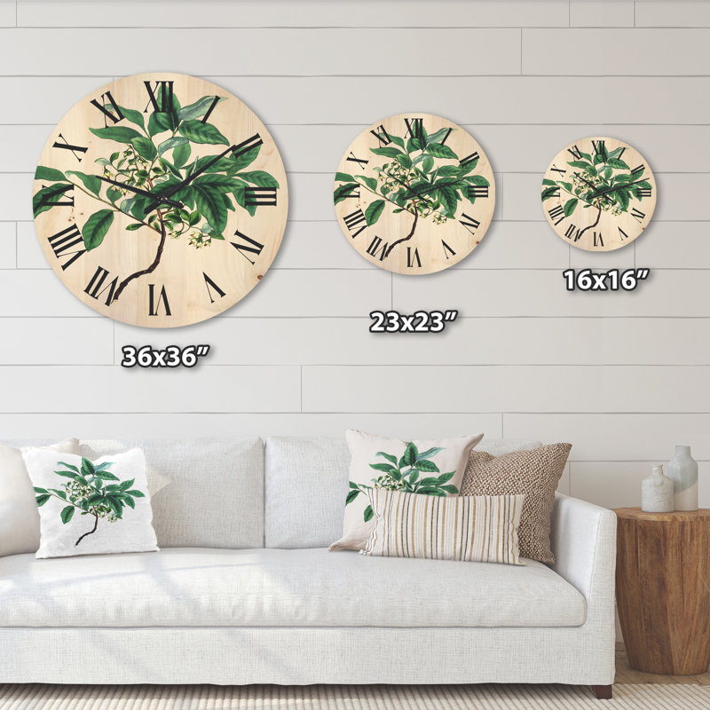 Horloge murale Leaves Plants IV, Grand