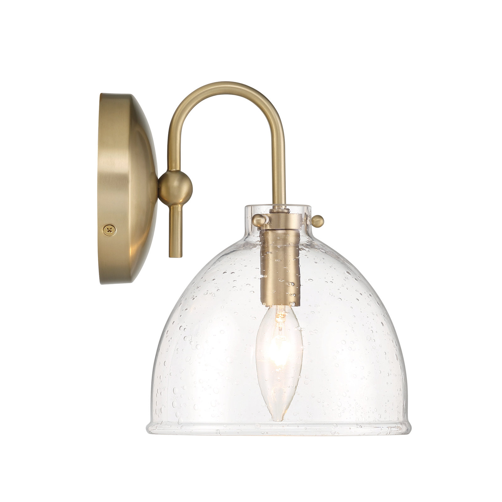 Dominick Single Light Armed Sconce, Brass