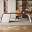 Bureau à 3 tiroirs brun noyer + blanc massif + bois manufacturé-2097471496-2097471499