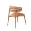 Chaise rembourrée en cuir Olimpio, noisette