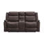 Causeuse inclinable avec console, microfibre polie brune