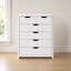Commode à 6 tiroirs l 28,7 po, commodes hautes de 34,6 po et commode à profil courbé