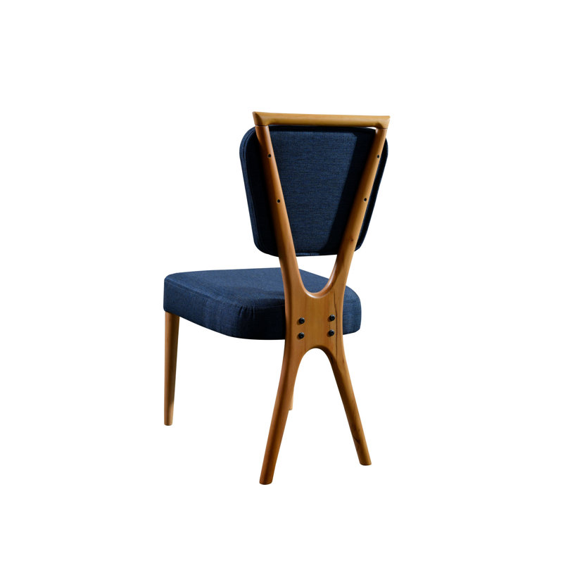 Chaise d'appoint rembourrée en lin, Bleu