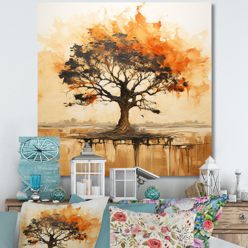 Arbre sauvage d'Afrique, art mural 3, H 36 po x l 36 po x P 1,5 po
