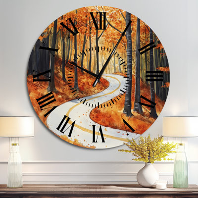 Horloge murale paysage d'automne