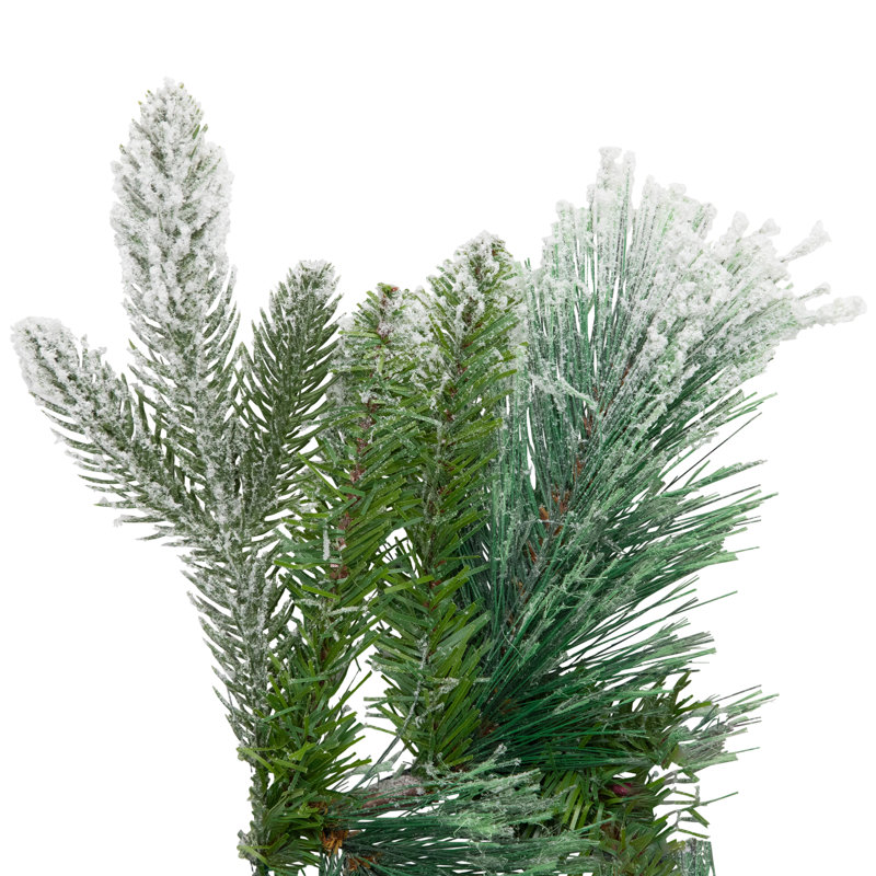 Real Touch Flocked Calloway Fir With Berries Artificial Christmas Wreath - 24" - Unlit