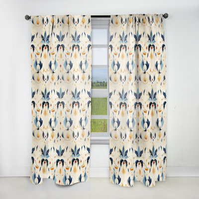 Symmetrical Ikat Balance Fusion - Vintage Velvet Curtain - Room Darkening - 1 Panel