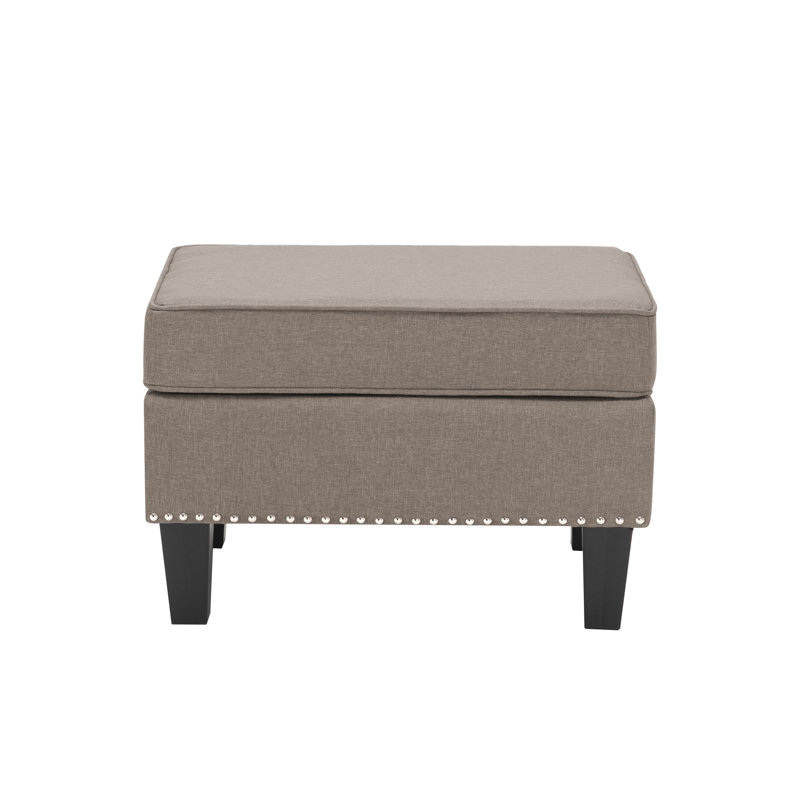 Repose-pieds rectangulaire de 26 po de largeur, Mélange de polyester gris