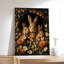 Toile, art mural, trois lapins dans un trou de jardin de fleurs, impression sur affiche rétro, décoration intérieure-776825557