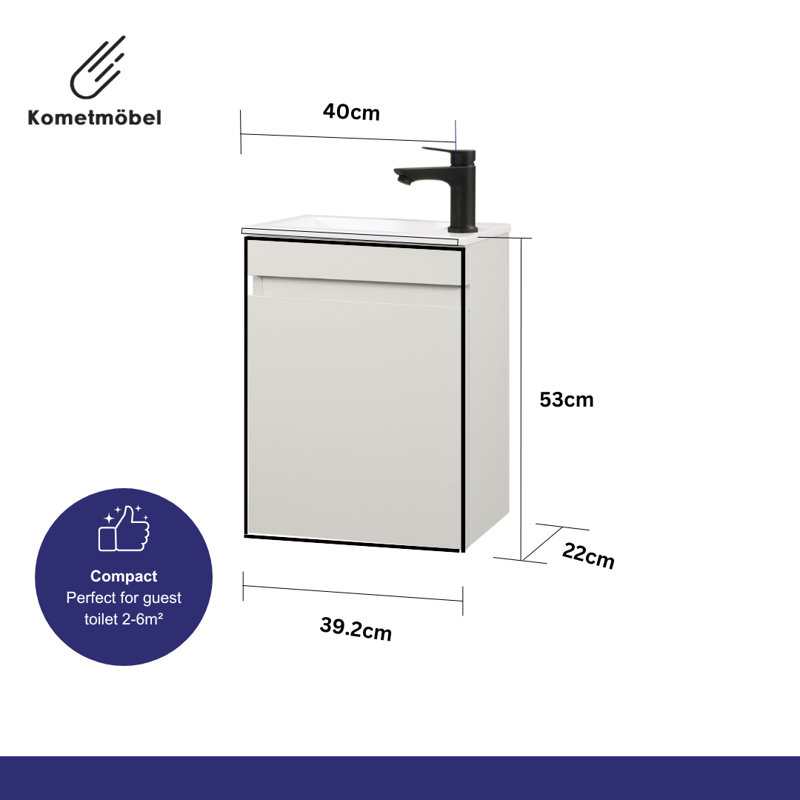 Single Bathroom Vanity with Integrated Resin Basin