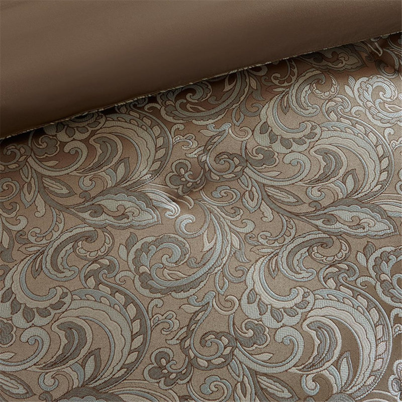 Ensemble de chambre dans un sac jacquard à motif cachemire 24 pièces Pruitt, Édredon très grand californien + 23 pièces supp
