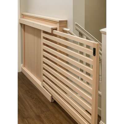 Modern Sliding Pocket Gate – Custom Pet Safety Gate 72 X 36 Natural