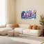 Ensemble de 1 tableau sur toile représentant des fleurs de magnolia enneigées-225512108