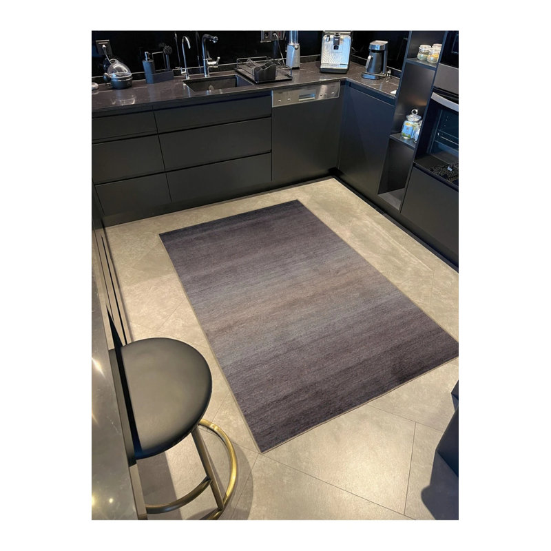 Tapis décoratif brun doux et tapis lavable, Rectangle 5 pi 2 po x 7 pi 7 po