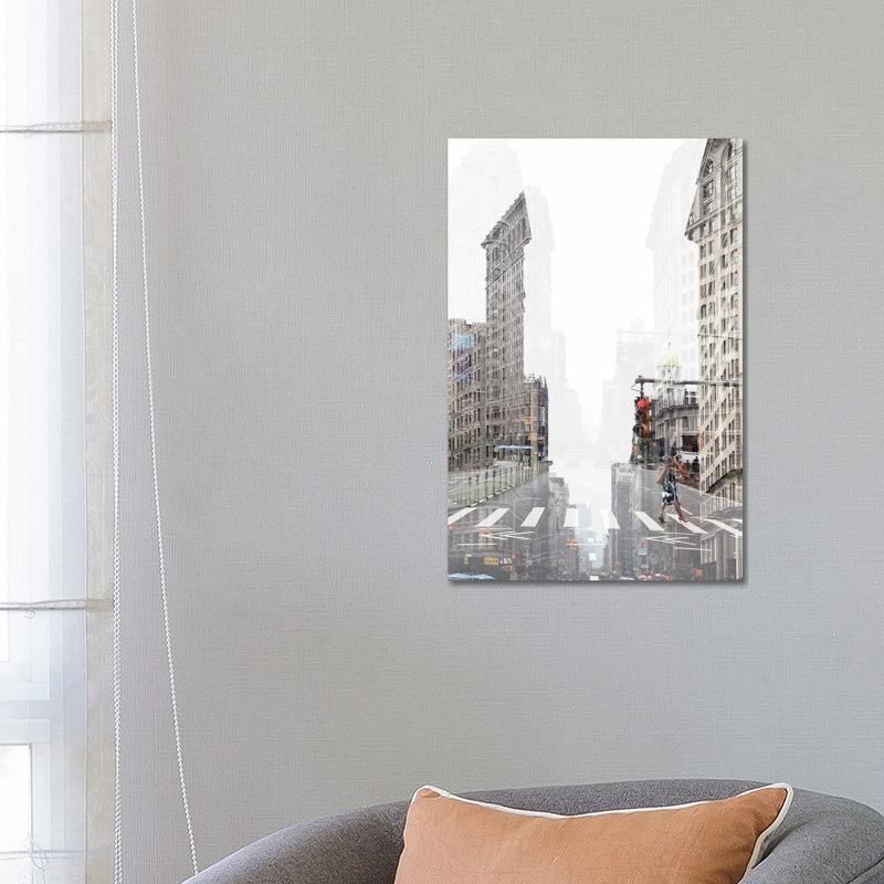Urban Abstraction - Flatiron NYC 1 Piece Wrapped Canvas Wall Art, 66.04 cm H x 45.72 cm W x 3.175 cm D